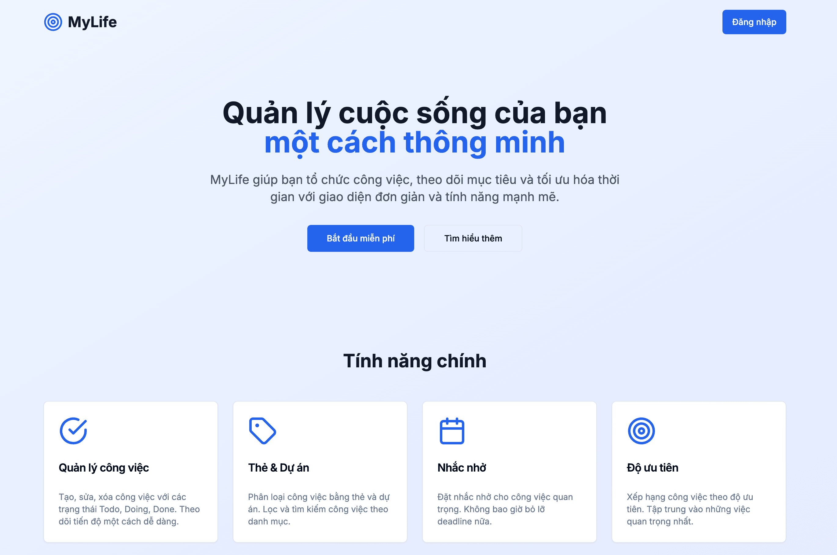 MyLife - Quản lý công việc và mục tiêu